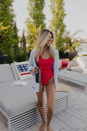Red Lowback One-piece Bikini