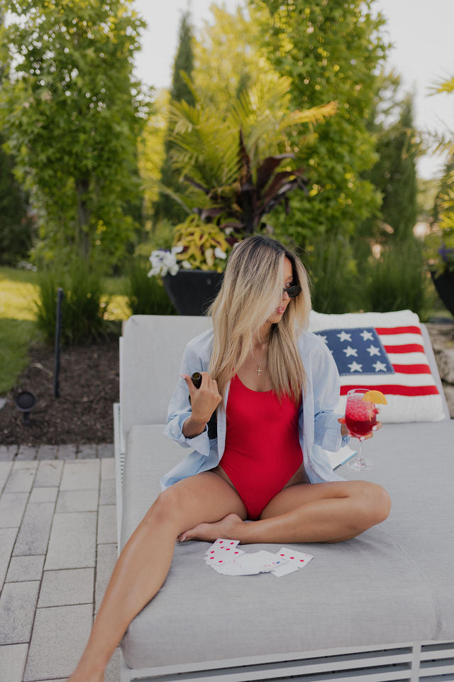 Red Lowback One-piece Bikini