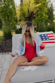 Red Lowback One-piece Bikini