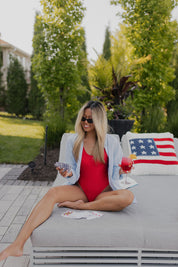 Red Lowback One-piece Bikini