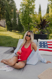 Red Lowback One-piece Bikini
