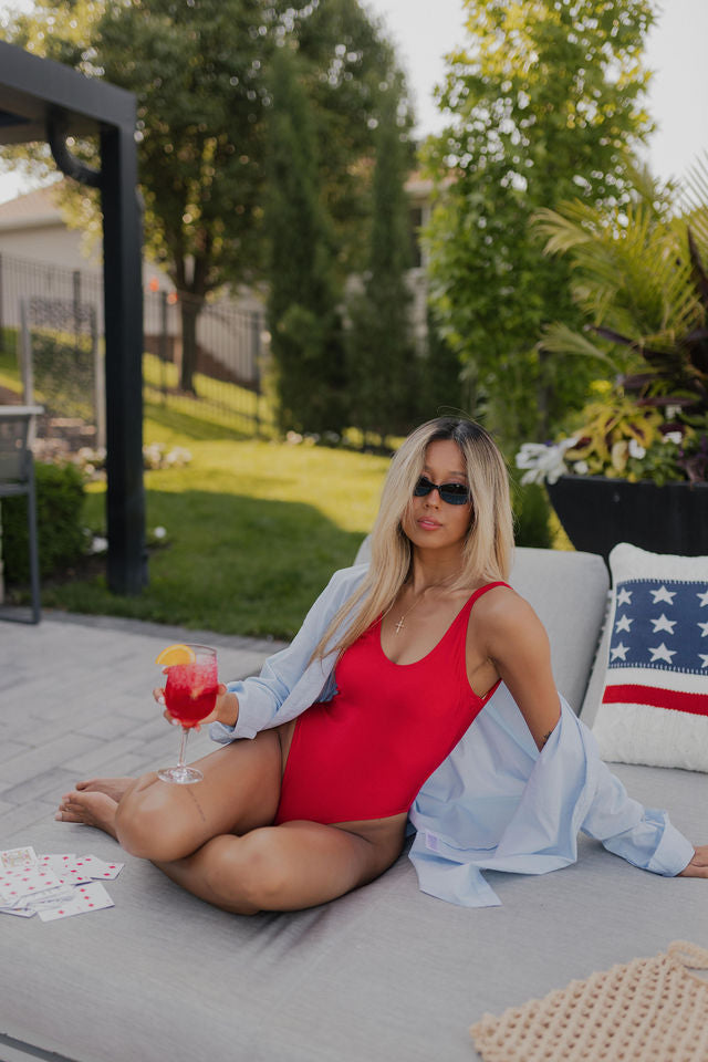 Red Lowback One-piece Bikini