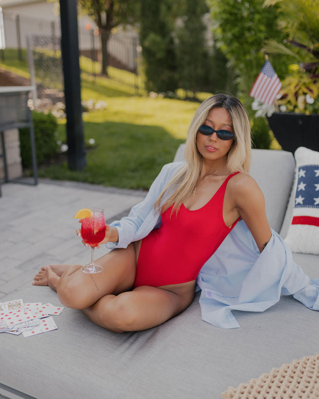 Red Lowback One-piece Bikini