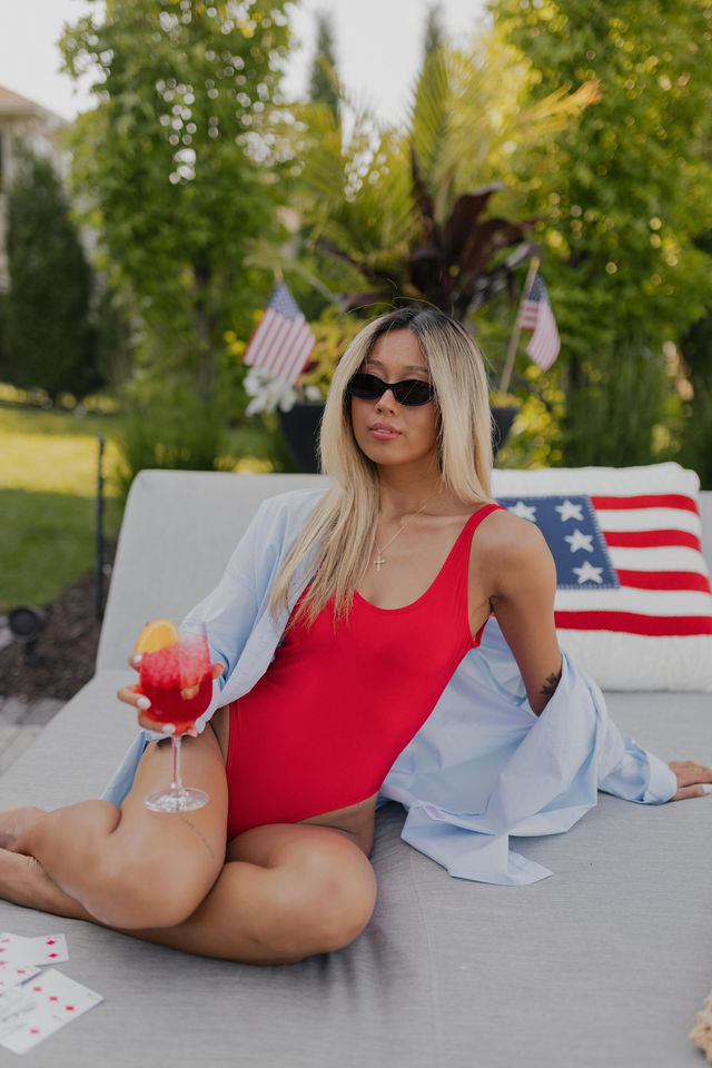 Red Lowback One-piece Bikini