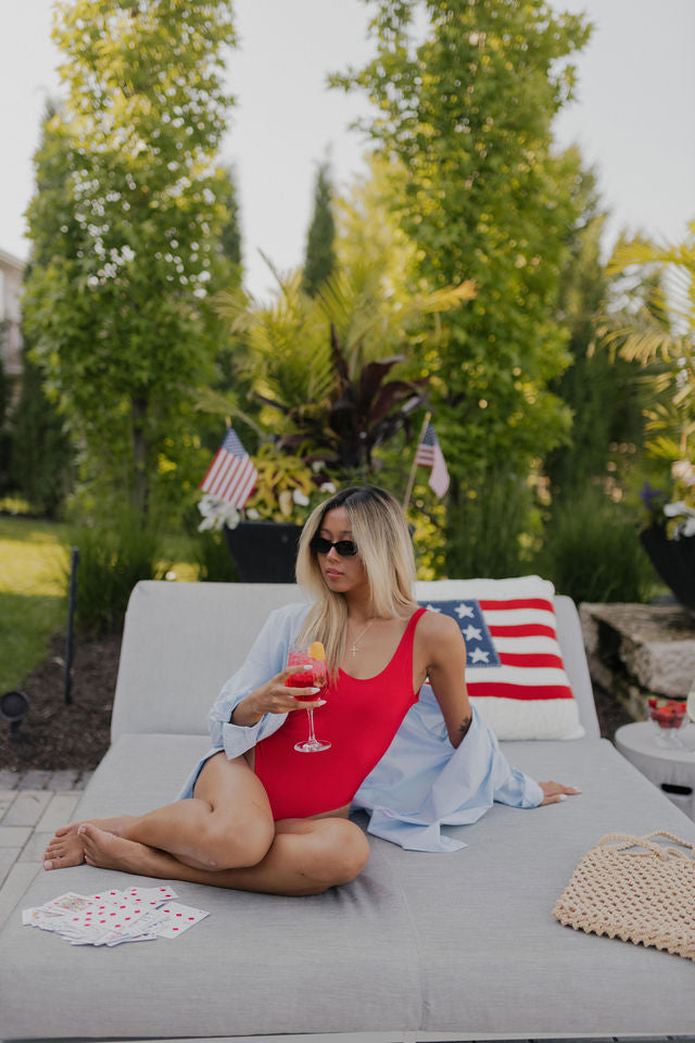 Red Lowback One-piece Bikini