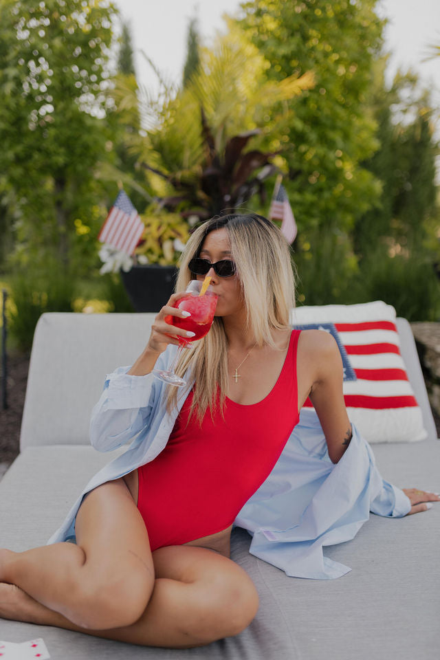 Red Lowback One-piece Bikini