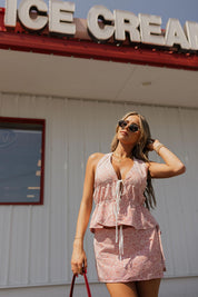 Claira Checkered Halter Top
