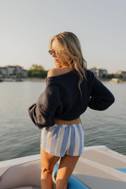 Hudson Flag Knit Sweater In Navy