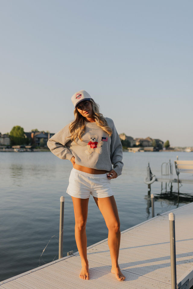 Grey America Teddy Bear Sweater