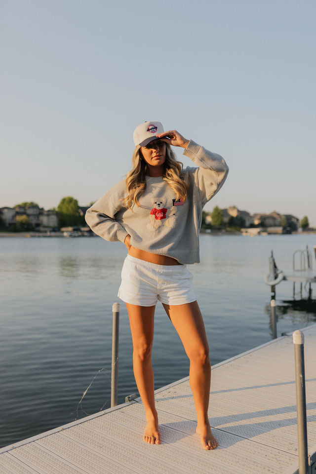 Grey America Teddy Bear Sweater