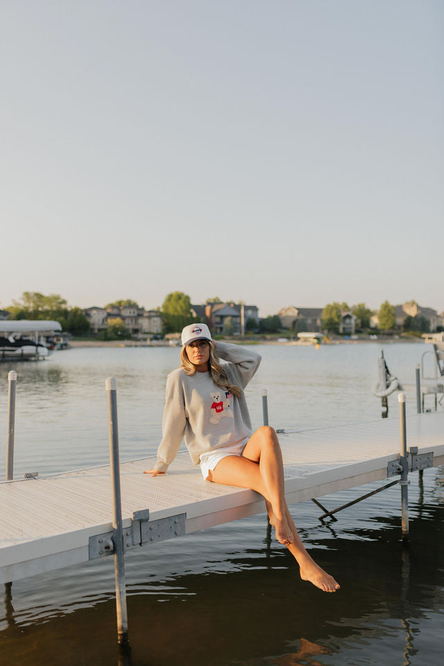 Grey America Teddy Bear Sweater