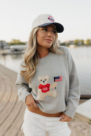 Grey America Teddy Bear Sweater
