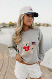 Grey America Teddy Bear Sweater