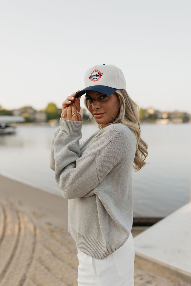 Grey America Teddy Bear Sweater