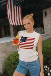 Palmer American Flag Knit Top
