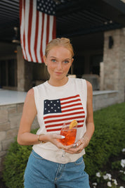 Palmer American Flag Knit Top