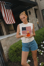 Palmer American Flag Knit Top