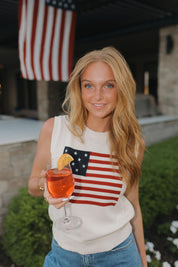 Palmer American Flag Knit Top