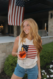 Palmer American Flag Knit Top