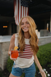 Palmer American Flag Knit Top