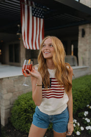Palmer American Flag Knit Top