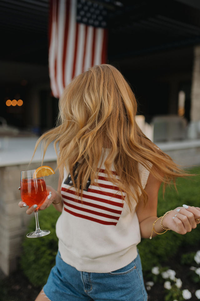 Palmer American Flag Knit Top