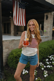 Palmer American Flag Knit Top