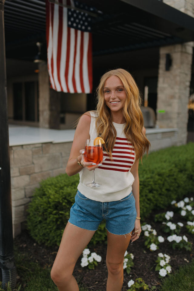 Palmer American Flag Knit Top