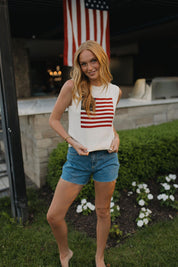 Palmer American Flag Knit Top