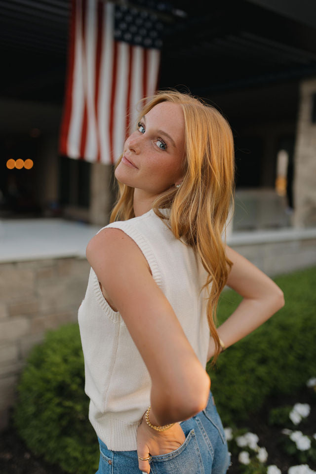 Palmer American Flag Knit Top