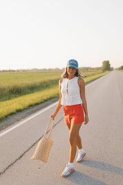 Lillian White Embroidered Tie Top