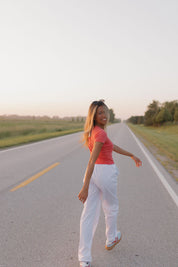 Off Road 4x4 Racing Baby Tee In Vintage Red
