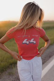 Off Road 4x4 Racing Baby Tee In Vintage Red
