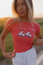 Off Road 4x4 Racing Baby Tee In Vintage Red