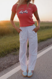 Off Road 4x4 Racing Baby Tee In Vintage Red