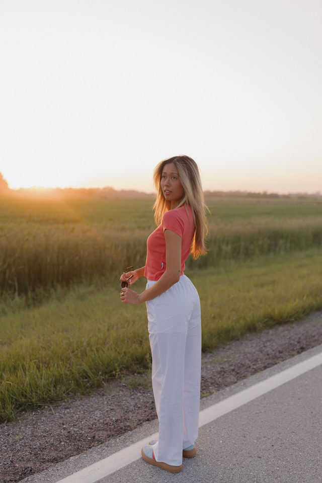 Off Road 4x4 Racing Baby Tee In Vintage Red