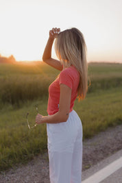 Off Road 4x4 Racing Baby Tee In Vintage Red