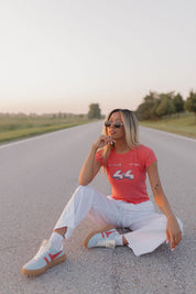 Off Road 4x4 Racing Baby Tee In Vintage Red