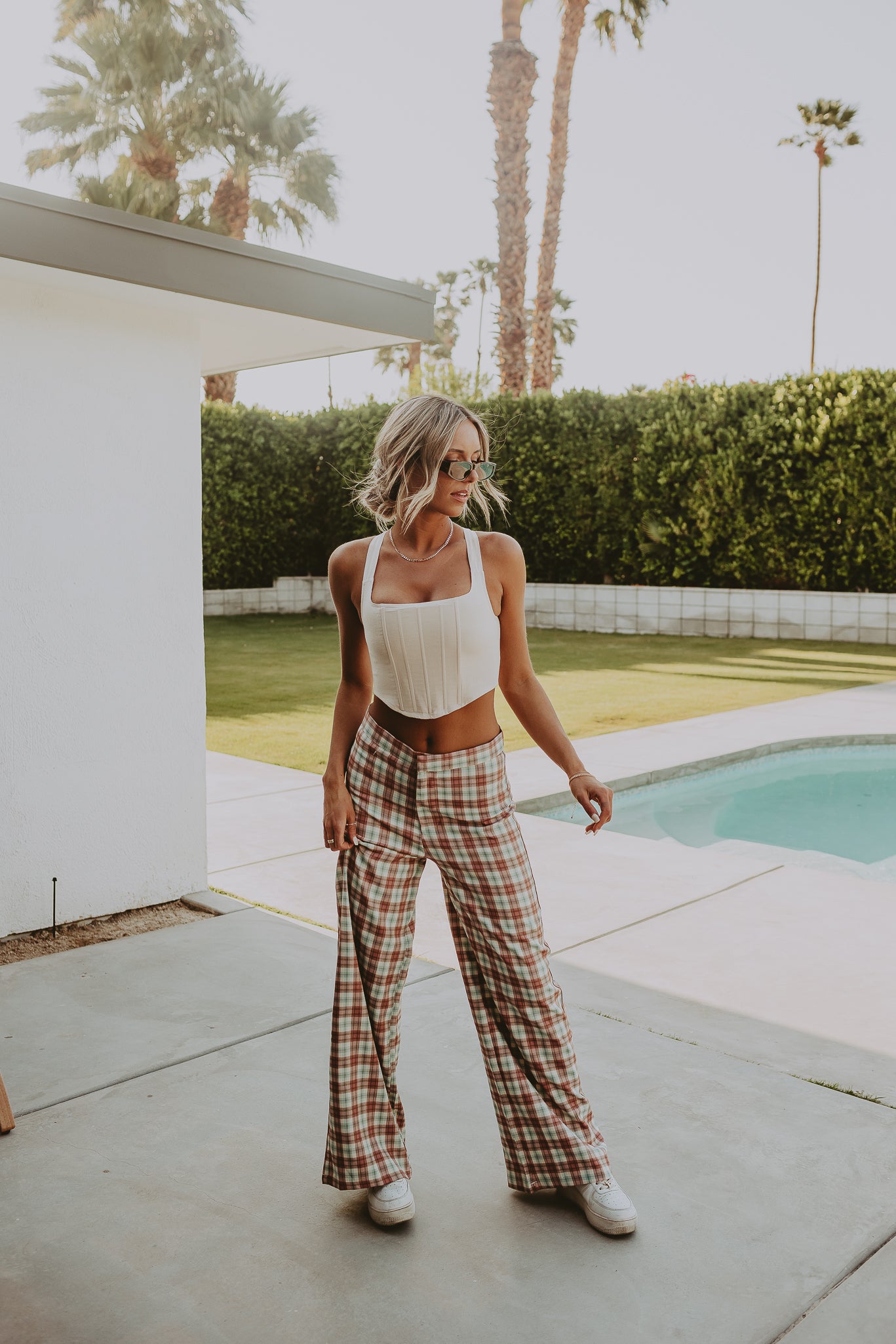 Dyln Corset Top In Beige