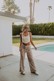 Dyln Corset Top In Beige