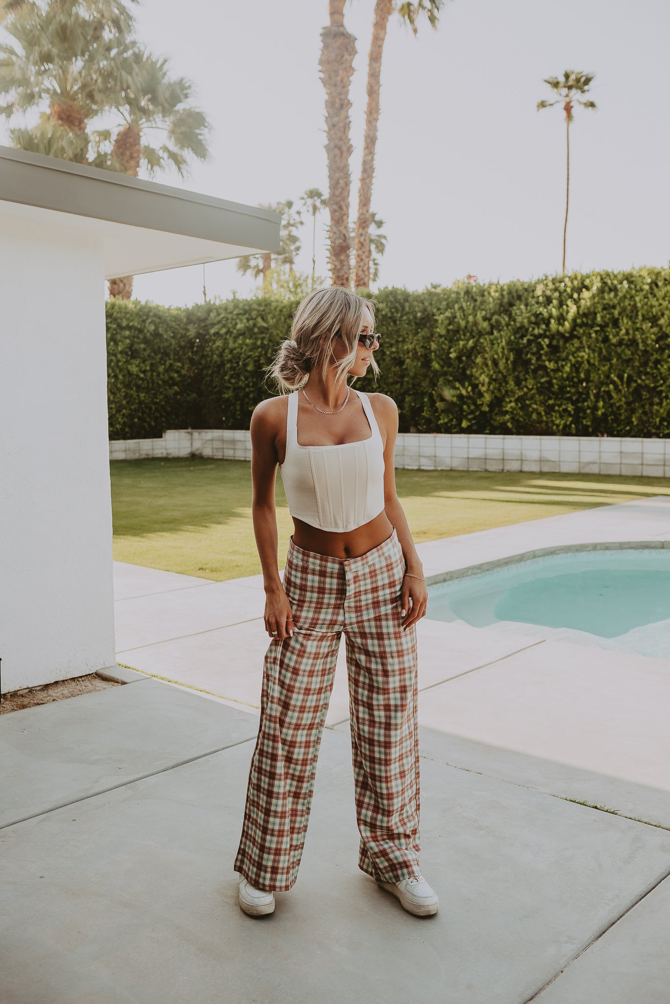 Dyln Corset Top In Beige