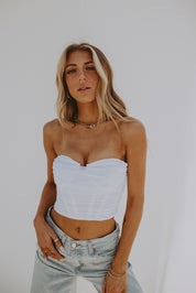 Strapless Structured Mesh Bustier