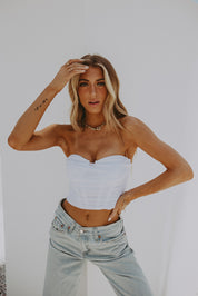 Strapless Structured Mesh Bustier