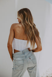 Strapless Structured Mesh Bustier