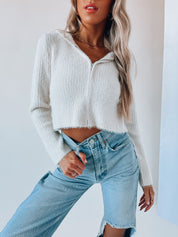 Carley Textured Zip-Up Hoodie