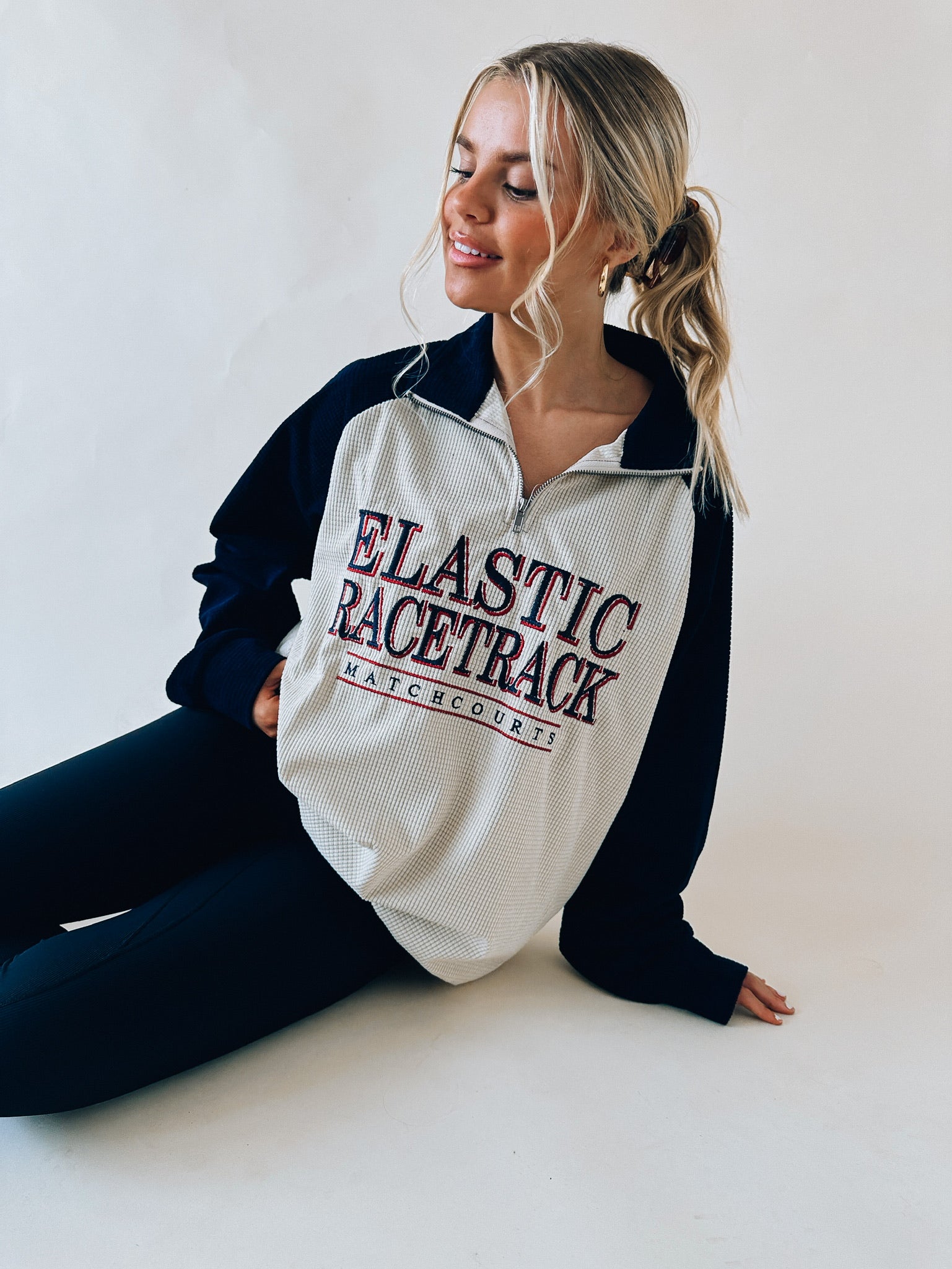Elastic Racetrack Half Zip