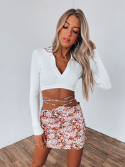 RESTOCKED: White Tie Back Knit Top