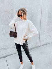 Fall Breeze Knit Sweater In White