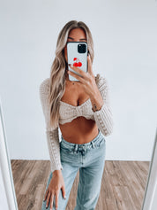 SALE : Tan Brennan Scalloped Long Sleeve