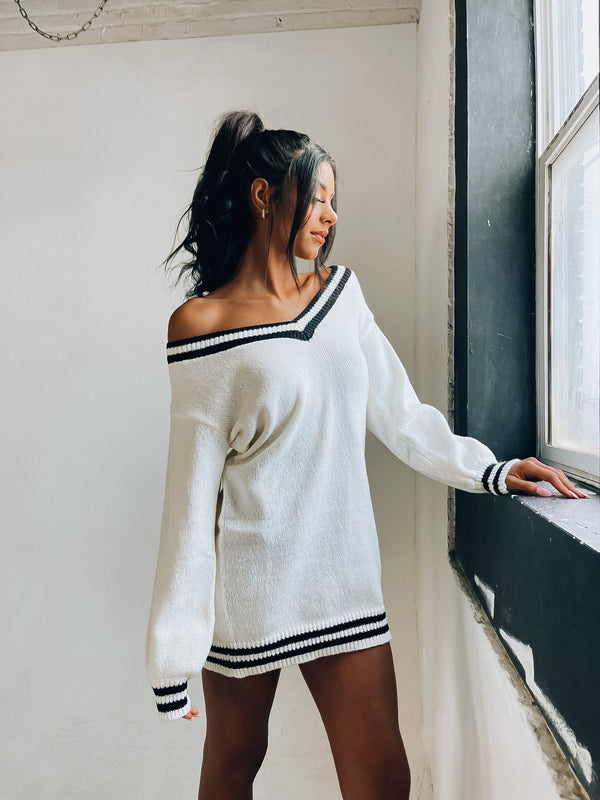 SALE :Faye Knitted Sweater Dress